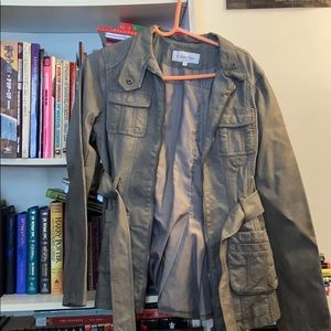 Calvin Klein grey Leather Jacket!!